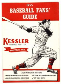 1955 Baseball Fans Guide by Kessler Whiskey Vintage