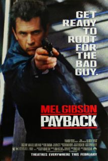 Payback Movie Poster 2 Sided Original 27x40 Mel Gibson