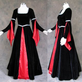 Medieval Renaissance Gown Dress Costume Goth Vampire M