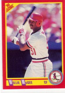 Willie McGee Cardinals Center Field 1990 Score 374
