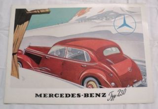 Mercedes Benz 1939 Type 230 Sales Brochure German Text