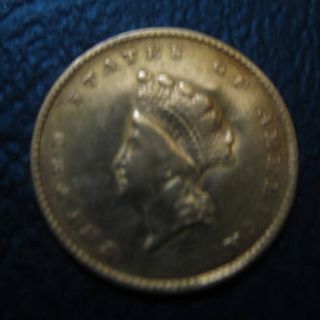 1855 Type 2 Gold Dollar Extra Fine Details