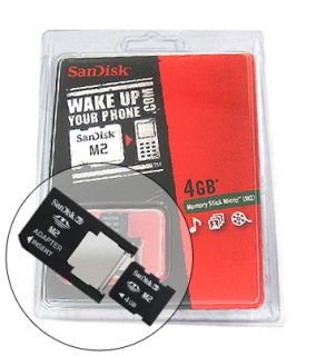NEW Original SANDISK 4GB MICRO MEMORY STICK M2 CARD w Adapter ERICSSON