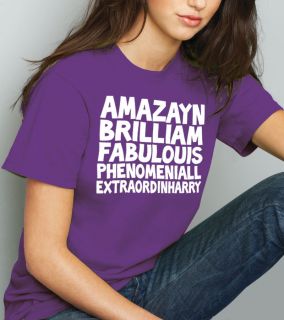 One Direction T Shirt Amazayn Fabulouis Phenomeniall Extraordinharry