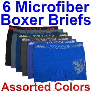 Mens Microfiber Boxer Briefs Seamless 3921 Dragon