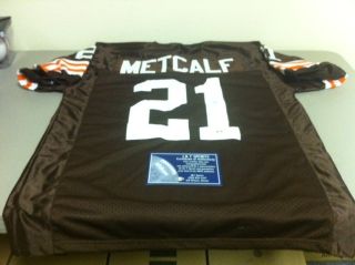 Eric Metcalf Autographed Cleveland Browns Football Jersey Hologram COA