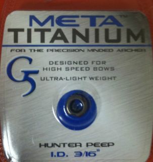 Meta Titanium G5 Hunter Peep I D 3 16