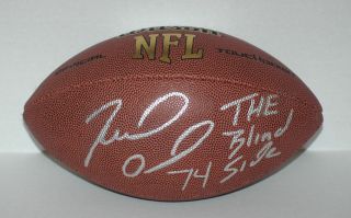 Michael Oher signed NFL Compsite leather football Wilson The Blind