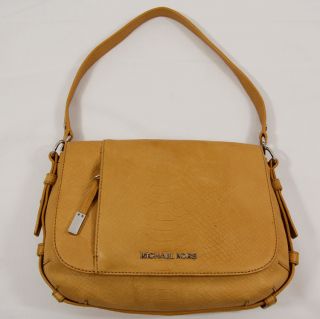 Michael Kors Bowen Tan Python Leather Convertible Shoulder Hand Bag