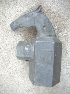 Vintage Cast Metal Horse Head Fence Post Topper Top Finial
