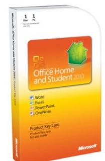 Microsoft Office Home and Student 2010 PKC Product Key Card 79g 02020