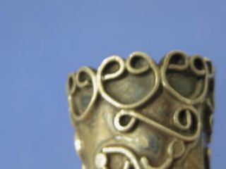 Vtg Mexican Silver Sterling Filigree Sewing Thimble