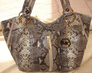 Michael Kors Moxley Python Snake Satchel Tote Bag Preowned