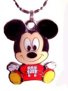 Mickey Mouse Red Jumpsuit Charm Necklace