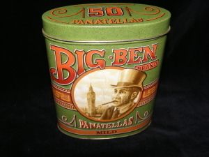 Big Ben Panatellas Mild Cigar Tin Tin Made in England Manufacturing Co