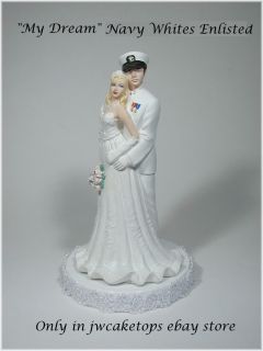 Whites Enlisted Military Groom Bride Wedding Cake Topper 49NWE1