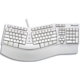 Microsoft Natural Elite PS2 USB Elite White PC Keyboard