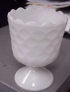Vintage E O Brody White Milk Glass Stemmed Goblet
