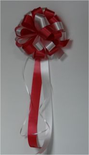 10 Red White Pew Bows Wedding or Reception Decorations