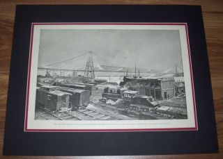 1890s Harpers Weekly Art Proposed Mid Hudson Bridge J