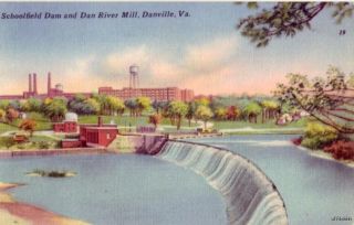 Schoolfield Dam Dan River Mill Danville VA 1955