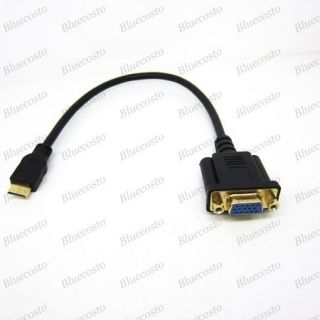 Newest Mini HDMI to VGA HD15 M F Converter Adapter Cable for HDTV HD
