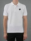 COMME DES GARCONS PLAY POLO SHIRT WHITE XL CDG X LARGE NEW WITH TAGS