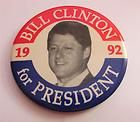 Bill Clinton Campaign Pin Political Pinback Button 1992