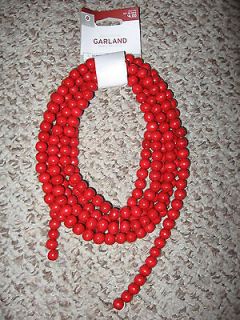 Nine Foot Long, 7/16 Carved Wooden Cranberry Bead Christmas Tree