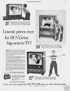 1954 VINTAGE AD   RCA VICTOR BIG SCREEN TELEVISION 4/10