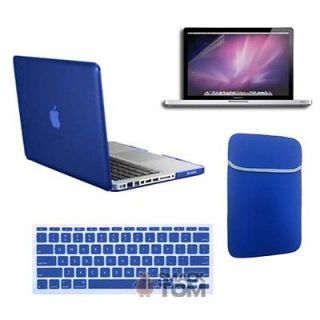 Blue rubber hard Case Cover+Screen guard for Macbook Pro13 13” inch