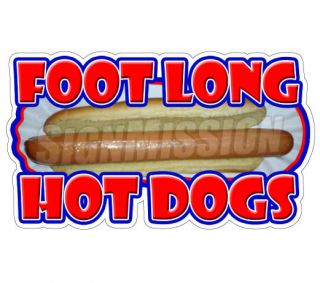 20 FOOT LONG HOT DOGS Decal footlong dog sign cart trailer stand