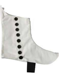 White Piper drummer Scottish kilt SPATS With Black Buttons Sizes 7 13