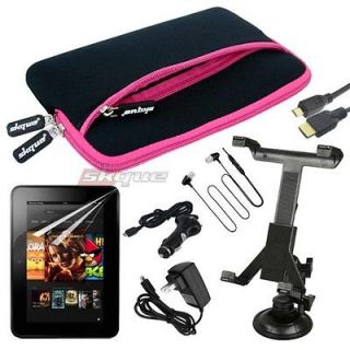 Accessory Hot Pink Case Bag Chargers Car Mount HDMI Cable For Kindle