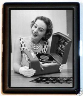 50s Gal Record Player Turntable Vinyl Cigarette Case