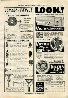 1939 ad Victor Miracle Breeze Fans Mono Matic Ironer