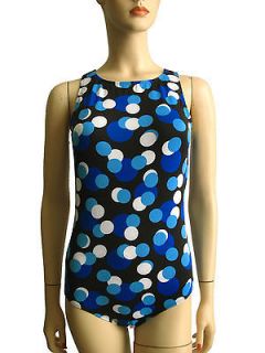 High Neck One Piece Swimsuit Polka Dots Print