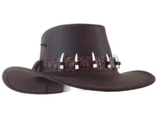 Jacaru Cape York Crocodile Dundee Oiled Leather Hat Brown ML