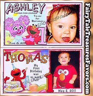 Birthday Photo Magnets Favors Elmo Abby Cadabby 1st +