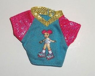 Sparkle Rollerblade Roller Skate Girl Shirt Top Barbie Doll Clothing