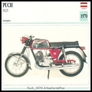 Motorcycle Card 1970 Puch M125 125 two stroke single