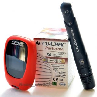 Accu Check Performa Nano Kit Test Strips Diabetes Glucometer Monitor