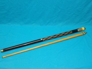 VINTAGE HAND CARVED DYNABALL POOL CUE