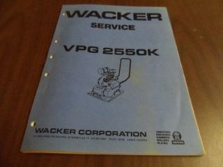 Wacker VPG 2550K Operators & Parts Catalog Manual