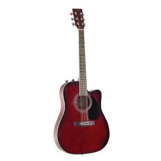 JG 650 TR Cutaway Electric Acoustic Steel String Thinline Guitar Red