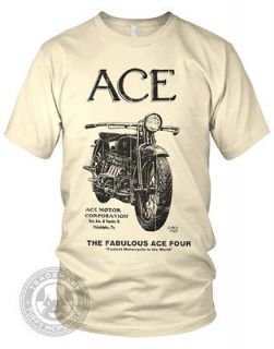 ACE FOUR MOTORCYCLE Vintage 20s Bike advertisement American Apparel