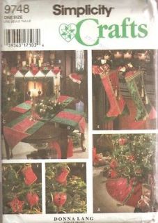 9748 Donna Lang Christmas Ornaments, Stocking, Tree Skirt Pattern UC