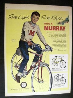 1964 Murray Bicycle Le Mans Illustrated Boy Christmas 60s Print Ad