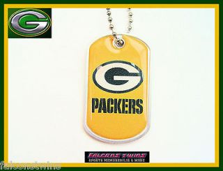 GREEN BAY PACKERS DOG FAN NECK TAG NECKLACE 24 CHAIN ENGRAVABLE CHARM