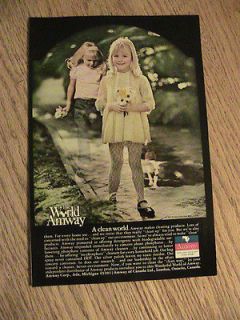 1971 The World of Amway ADVERTISEMENT girl flowers clean world